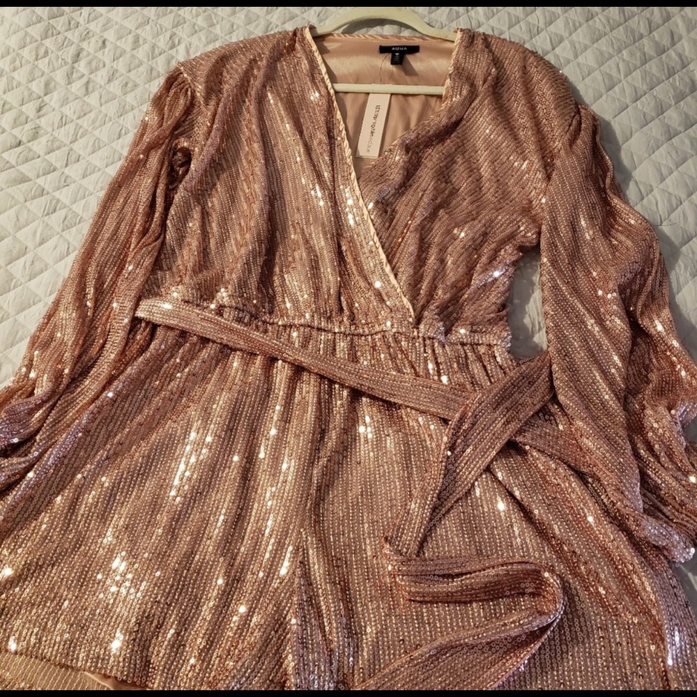 Pink Sequin Romper - Aqua Bloomingdales Brand ❤️
